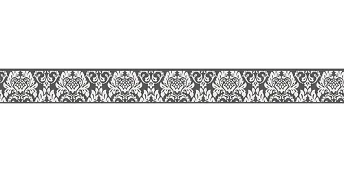 Tapetenbordüre Borte Barock schwarz weiß selbstklebend 30389-3 (41,00€/1qm)