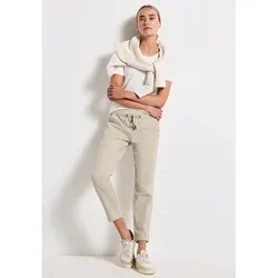 Street One Damen 3715975 Loose Fit Cordhose, Malted beige - Damen-Hosen mit elastischem Bund und Slim Legs, ideal für lässige Outfits und hohen Tragekomfort.