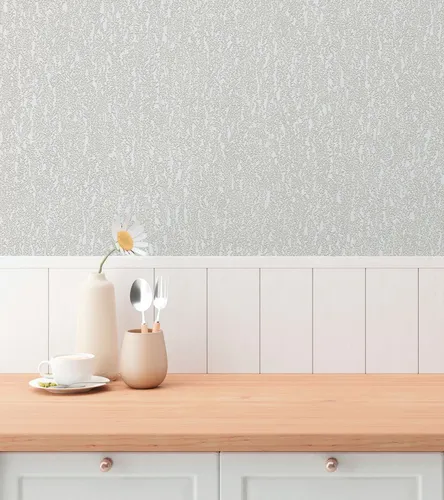 Vliestapete Struktur Muster Gräser Floral Hellgrau Glitzer 79095-4 (2,72€/1qm)