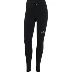 adidas Women's Run Essentials Leggings Schwarz L - Eng anliegende Leggings mit hochgezogenem Bund und verstellbarem Kordelzug. Aus 85 % recyceltem Polyester und 15 % Elasthan, ausgestattet mit praktischen Oberschenkeltaschen und reflektierendem Logo.
