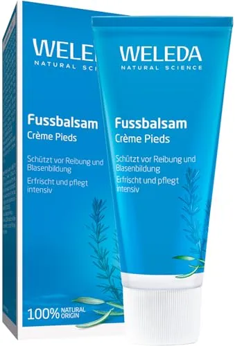 Weleda Fußbalsam 75 ml Fußpflege Hornhaut Schrunden trockene Füße | Myrrhe Calendulaextrakt Tonerde, beugt Hornhaut Schrunden Blasenbildung vor, desodoriert erfrischt kühlend, Wollwachs