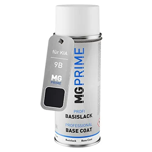 MG PRIME Autolack Spraydose für KIA 9B Midnight Black Mica/Midnightblack Mica Basislack Sprühdose 400ml