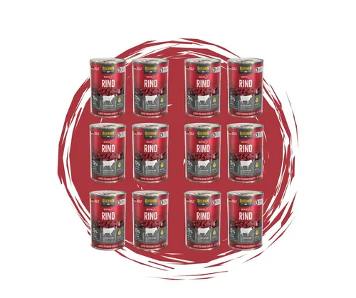Belcando Baseline Rind - Getreidefreies Nassfutter für Hunde 2x6x400g - Hochwertiges Nassfutter für Hunde, mit Rind und Distelöl. Ideal für alle Hunderassen, schonend gegart und gut verdaulich. Perfekt für die tägliche Fütterung.