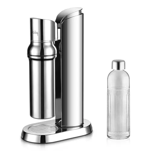 bubliq Glass Carbonator – Edelstahl Wassersprudler mit 1 l Glasflasche