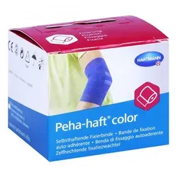 Peha-haft Color Fixierbinde latexf. 4 cm x 4 m blau