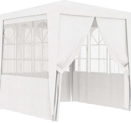 The Living Store Profi-Partyzelt mit Seitenwänden 2×2m Weiß 90 g/m²