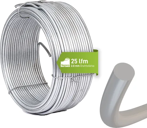 Fepro® Bindedraht 2,0 mm x 25 m, dick verzinkt von fepro