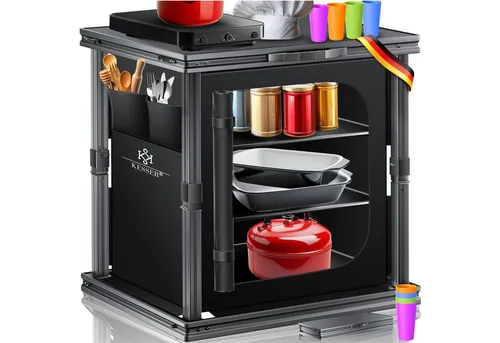 KESSER Campingschrank – Faltbare Campingküche mit Aluminiumgestell