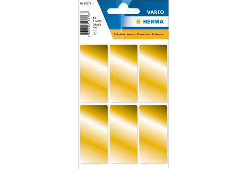 HERMA Etikettenpapier Herma Etiketten permanent haftend 26 x 54 mm gold 3 Bl 18 Etik.