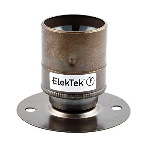 ElekTek ES E27 Lampenfassung aus massivem Messing - Hochwertige Lampenfassung für Vintage-Filament-Lampen, ideal zur Aufbaumontage im Industrial-Style. Robustes Design aus massivem Messing für Langlebigkeit und Sicherheit.
