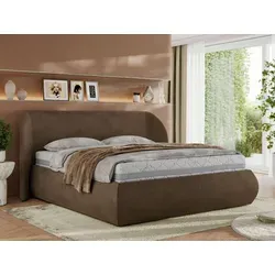 MKS MEBLE Polsterbett CAELA CLASSIC mit Bettkasten 140x200 Braun Velvet - Modernes Polsterbett mit großzügigem Stauraum und gasdruckunterstütztem Bettkasten. Ergonomische Liegehöhe und elegantes Design für höchsten Komfort im Schlafzimmer.