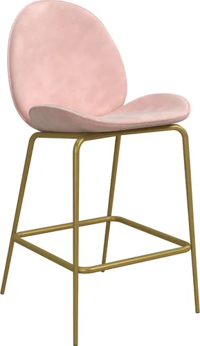 Gepolsterter Thekenhocker in Samt Rosa in pink von Domus Living