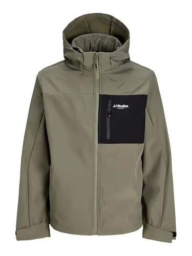 JACK & JONES Male Softshell Jacke – Bequeme Outdoor-Bekleidung - Stylische Softshell Jacke im Regular Fit mit Kapuze. Ideal für Freizeit und Outdoor-Aktivitäten, gefertigt aus 50% recyceltem Polyester für nachhaltigen Komfort.