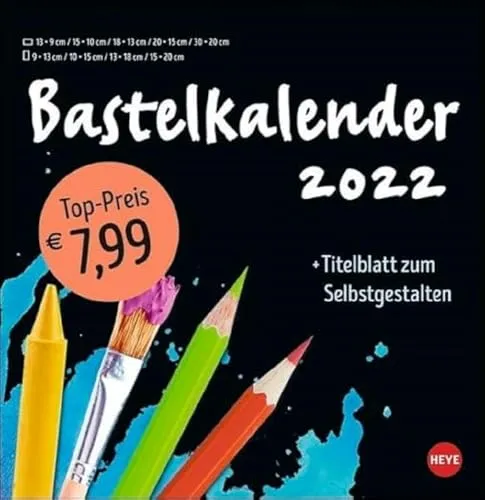 Bastelkalender schwarz groß 2022