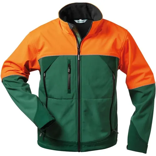 Elysee Forstjacke Sanddorn Softshell Größe XL grün/orange - Robuste Forstjacke aus Softshell, wind- und wasserabweisend, ideal für Outdoor-Aktivitäten und Arbeiten in der Natur.