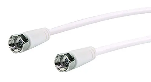 SCHWAIGER -KVC230 052- SAT-Anschlusskabel 75 dB/ 3 m/F-Stecker > F-Stecker/ 2-Fach Schirmung/ 75 Ohm/digital, HDTV, DVB-S/S2/ weiß