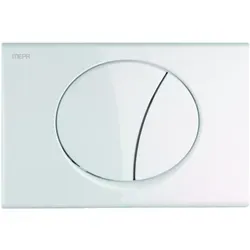 Mepa Betätigungsplatte ellipse 420751 - Betätigungsplatte für 2 Mengen Spülung, ideal für Sanicontrol-UP-Spülkästen, energieeffizient mit 6-7,5 l Spülvolumen, in elegantem Weiß.
