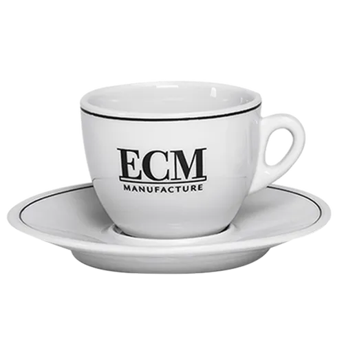 ECM Cappuccinotassen-Set (6 Stück) - Thermobehälter für Cappuccino, original italienisches Design für ein perfektes Kaffeeerlebnis, inklusive 6 Tassen und Untertassen.