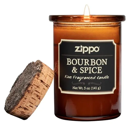 Zippo Duftkerze - Bourbon & Spice - Kerze im Glas - Spirit Candle - 141 gr - Einzigartiger Duft - Stilvolles Geschenk für besondere Momente