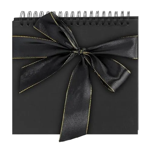 Hoxfly Scrapbook, 20 x 20cm, Schwarz, 40 Seiten, DIY Fotoalbum zum Selbstgestalten für Jubiläum, Geburtstag, Hochzeit, Taufe