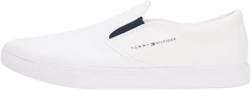 Tommy Hilfiger Herren Vulc Core Slip on Fm0fm05689 Low Top - Weiß, 40.5 EU - Stylische und bequeme Slip-On-Schuhe von Tommy Hilfiger, ideal für den Alltag und mit hochwertiger Verarbeitung für langanhaltenden Tragekomfort.