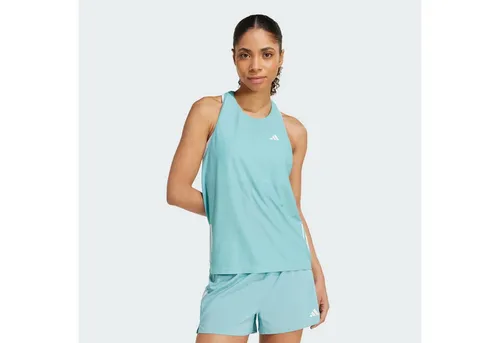 adidas Damen Own The Run Tank Top, Mint Ton, M - Sportliches Tank Top aus 86 % recyceltem Polyester, mit AEROREADY-Technologie für optimale Feuchtigkeitsregulierung und reflektierenden Details für mehr Sicherheit beim Laufen.