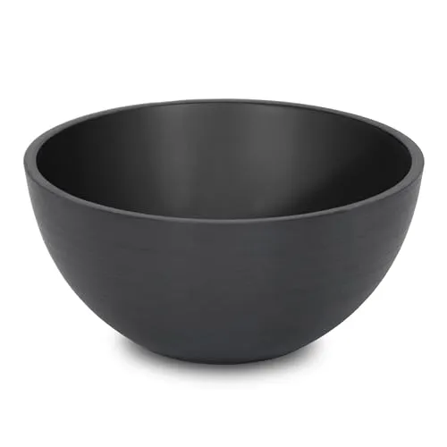 Spetebo Pflanzschale aus EcoStone rund schwarz - Ø 35 cm - Pflanzenschalen aus recyceltem Material, UV-beständig und hitze- sowie kälteresistent, ideal für Garten, Terrasse und Balkon.