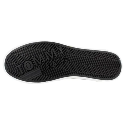 Tommy Jeans Herren Vulcanized Sneaker Schwarz, Größe 43 - Herren-Sneaker mit hohem Tragekomfort, federleicht und ideal für jeden Anlass. Das hochwertige Obermaterial aus 90% Leder sorgt für ein angenehmes Tragegefühl und eine optimale Passform.