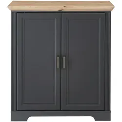 DEINE TANTE EMMA Stella Trading Jasmin Kommode - Kommode im Landhausstil mit viel Stauraum, gefertigt aus stabiler Spanplatte in Graphit und Artisan Eiche Optik, ideal für jeden Wohnraum.