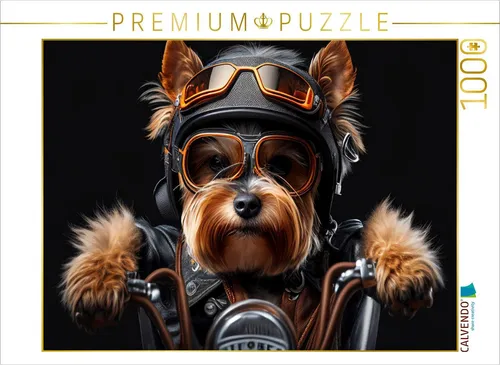 CALVENDO Puzzle Ein Motiv aus dem Kalender Der humoristische Yorkshire Terrier Kalender | 1000 Teile Lege-Größe 64x48cm Foto-Puzzle für glückliche Stunden