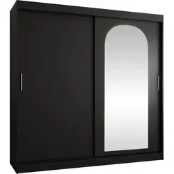 MIRJAN24 Kleiderschrank Selfie 200 - Schwebetürenschrank mit zwei Kleiderstangen und stylishen Frontspiegel, ideal für platzsparende Aufbewahrung in jedem Schlafzimmer.