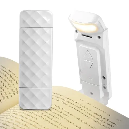 AiQInu Leselampe Buch Klemme, Wiederaufladbare USB Leselicht im Bett, 3 Farbtemperaturen und 5 Helligkeitsstufen, Buchlampe LED Leselampe, LED Klemmleuchte Buch