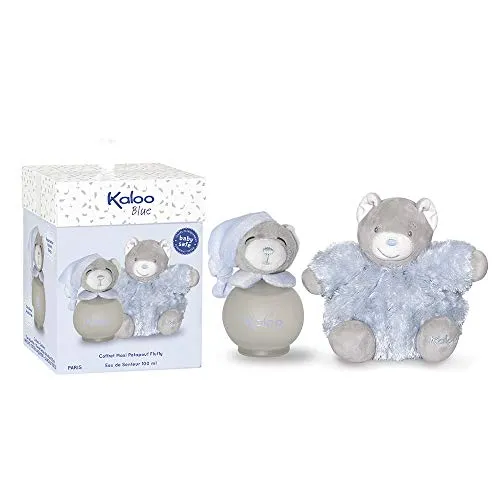 Kaloo Körperpflegemittel Blue Set mit Teddybär & Scented Water - Babypflege-Set mit 100 ml duftendem Wasser, ideal für sanfte Hautpflege und Wohlfühlmomente für Ihr Baby.