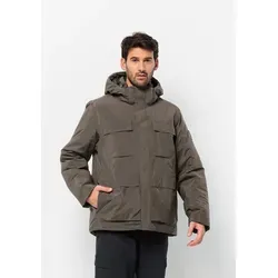 Jack Wolfskin Winterjacke TEXTOR UTILITY JKT M braun - Funktionsjacke mit abnehmbarer Kapuze, wasserabweisend und winddicht, ideal für Outdoor-Aktivitäten bei kaltem Wetter.