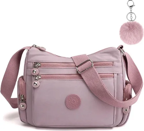 Aucuu Nylon Umhängetasche Damen Multi Pocket Schultertasche