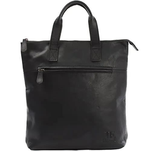 LECONI Rucksack aus hochwertigem Büffelleder – Praktischer Freizeitrucksack für Stadt und Outdoor - Robuster Rucksack aus gewachstem Echt-Leder mit verstellbaren Trageriemen und praktischem Reißverschlussfach. Ideal für den täglichen Gebrauch und langlebig. Maße: 31x33x10 cm, Gewicht: 900 g.