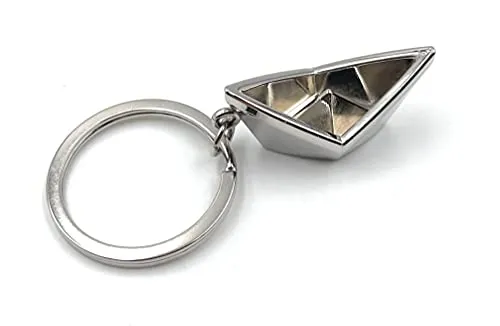 H-Customs Segelboot Papier Schiff silber Schlüsselanhänger Anhänger