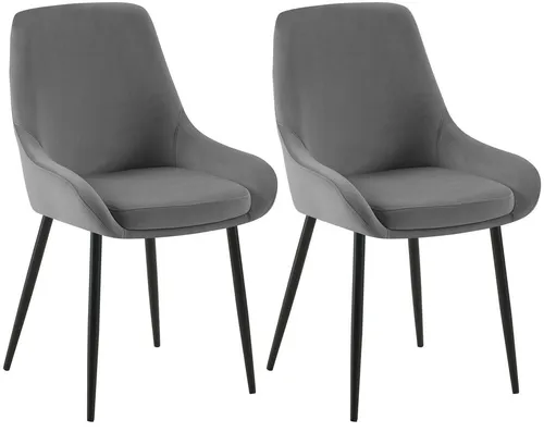 furnicato Esszimmerstuhl Set Elmira 86x50x53 cm dunkelgrau (1 St)