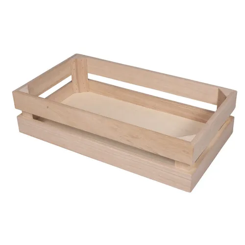 Holzkiste Latten-Optik, FSC Mix Credit, 30,5x16,7x7,6cm, + 2 Wandhaken