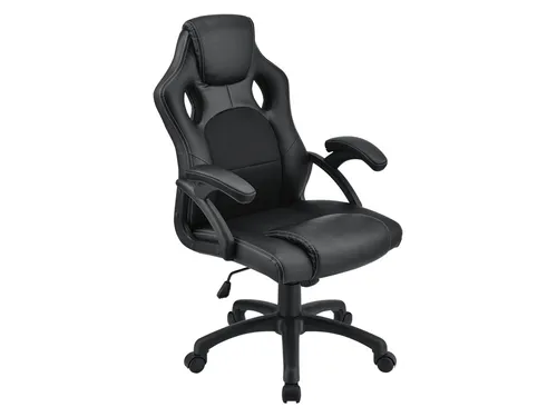 Juskys Racing Schreibtischstuhl Montreal - Ergonomisch und Höhenverstellbar - Bürostuhl mit elegantem Kunstlederbezug, dicker Polsterung und kippbarer Rückenlehne für optimalen Sitzkomfort. Ideal für Büro und Gaming, bis 120 kg belastbar.
