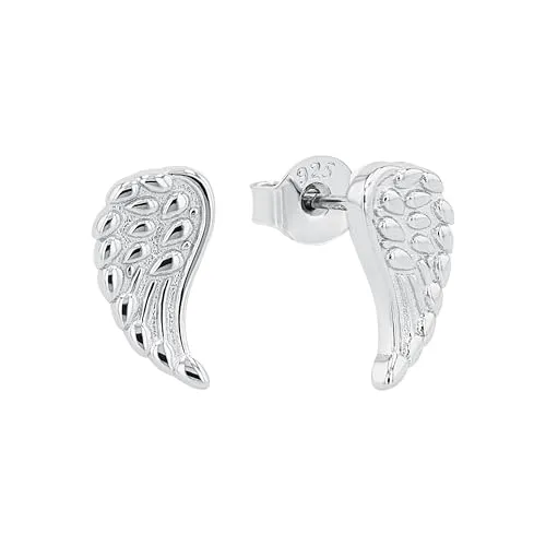 Amor Ohrstecker 925 Sterling Silber und 375 Gold - Elegante Ohrstecker aus 925 Sterling Silber mit Zirkonia, im Flügel-Design, ideal als Geschenk für besondere Anlässe und mit praktischem Steckverschluss.