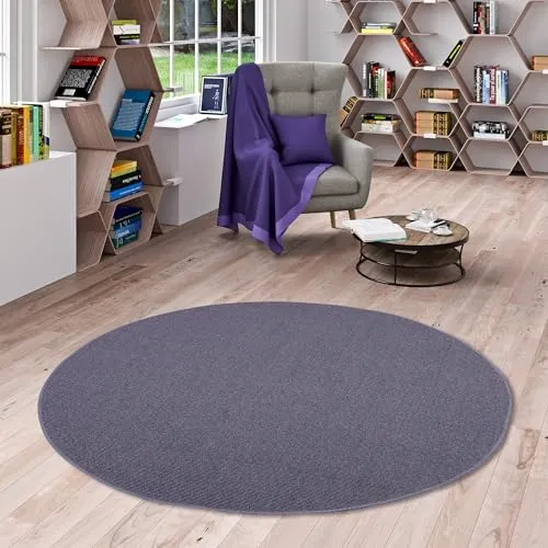 Snapstyle Sisal Natur Teppich Astra Blau Rund - 7 Größen erhältlich - Teppiche Gegend, 100% Sisal mit rutschhemmendem Naturlatex, ideal für Parkett und Fußbodenheizung, fussel- und flusenfrei.