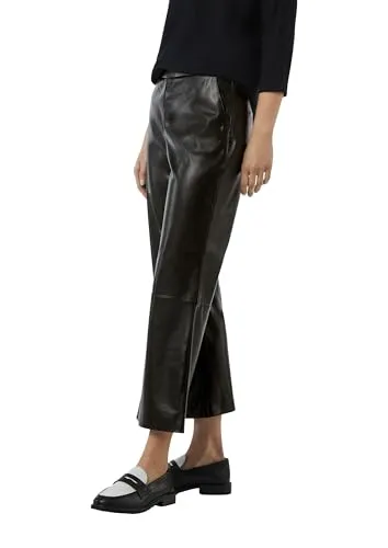 comma Flared-Leg-Hose in Leder-Optik schwarz 36 von comma,