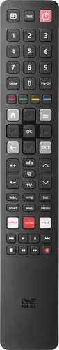 ONE FOR ALL URC4922 Fernbedienung für TCL TVs - Universalfernbedienung für TCL-Fernseher, einfach zu bedienen und kompatibel mit mehreren Geräten.