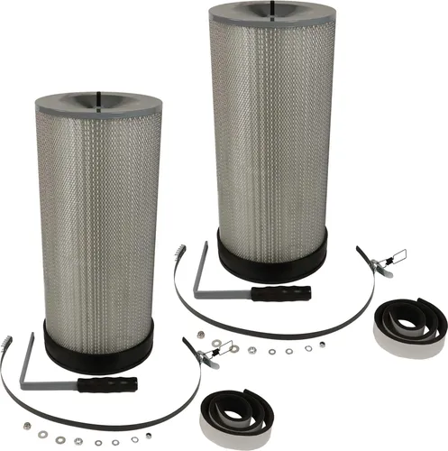 vhbw 2x Feinstaubfilter Ersatz für Holzmann 9120058378508, ABSFF850 für Absauganlage - Feinstaub-Filterpatrone mit Reinigungsbürste