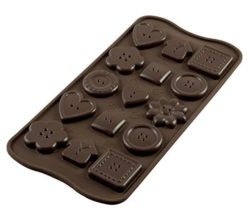 silikomart | SCG29 Silikonform für CHOCO BOTTOM Pralinen, Antihaft, 15 Pralinen, 1er Pack Form für Süßigkeiten, Easy Choc, Ø 35 h 36 mm, Made in Italy, Schwarz
