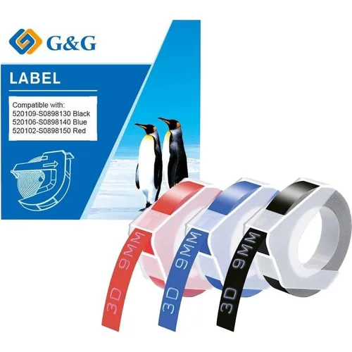 G&G Prägeband schwarz, rot, blau