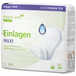 Medi-Inn Inkontinenz-Einlagen MAXI, 5 Tropfen, Unisex-Passform, weiß 1 x 28 Stück