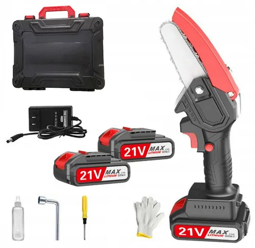 21V Akku Kettensäge 4 Zoll Mini Elektro Kettensägen Handkettensäge Mit 2 Akku