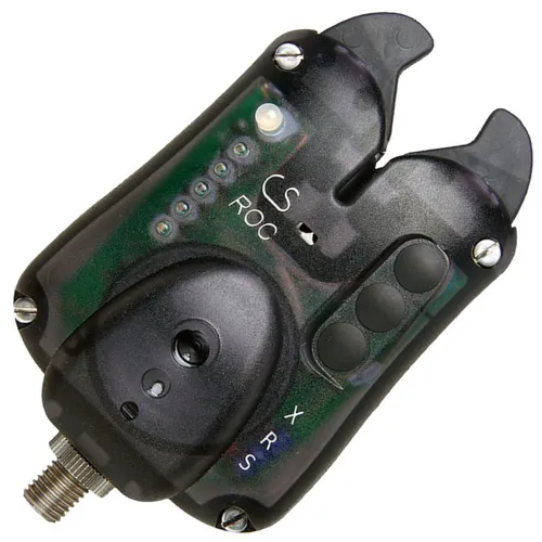 Carp Sounder ROC XRS Neon Black - Karpfenbissanzeiger - Optischer und akustischer Bissmelder für Hecht und Karpfen. Mit wasserdichtem Design und LED-Licht für optimale Sichtbarkeit beim Angeln. Maximale Reichweite von 100 m.